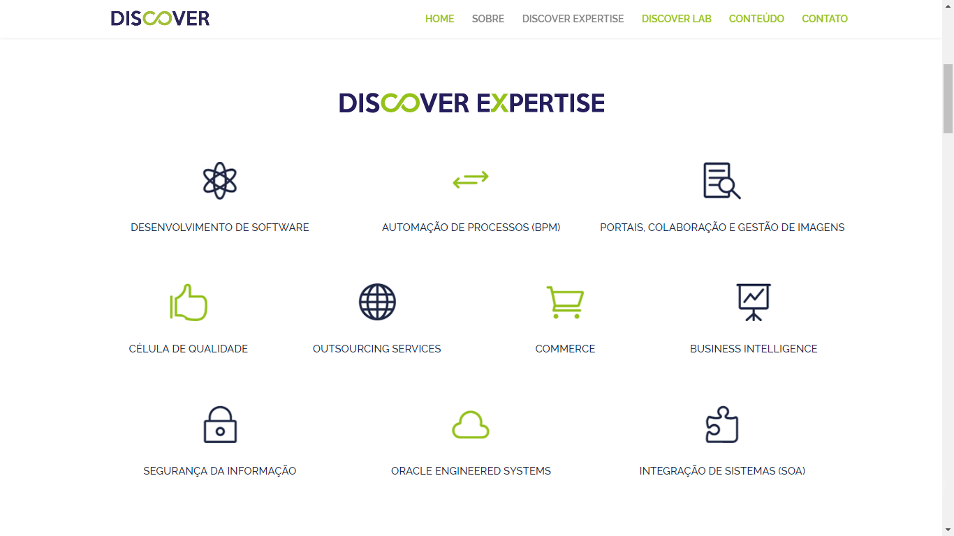 Discover - site tela Expertise